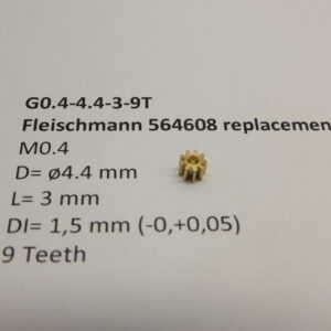 M0.4 D=?4.4 L=3 DI=1.5 mm 9 Teeth (Fleischmann)