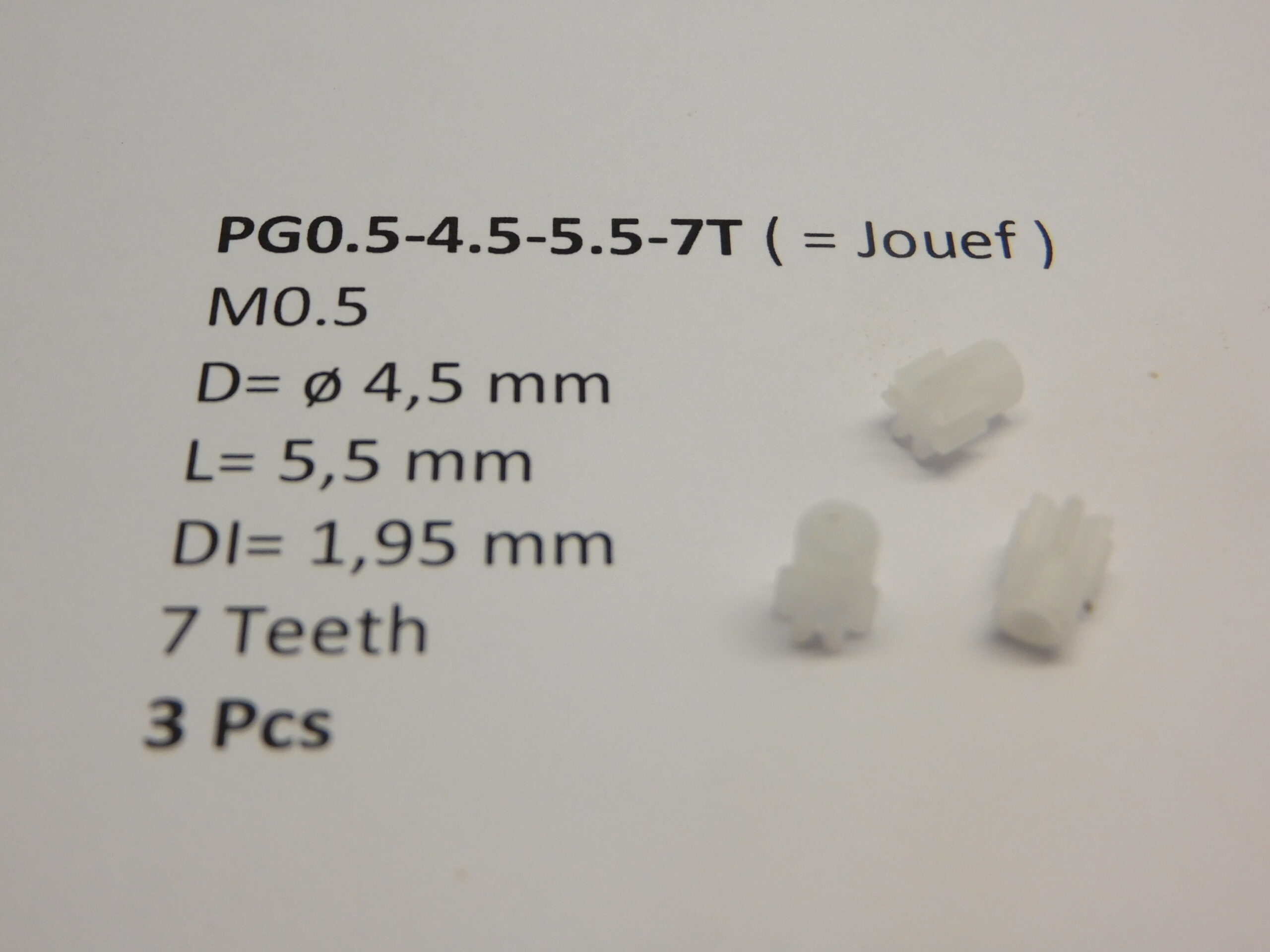 M0.5 D=?4.5 L=5.5 DI=1.95 mm 7 Teeth (3 Pcs)