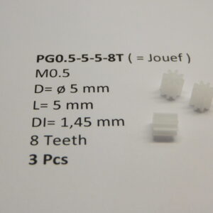 M0.5 D=?5 L=5 DI=1.45 mm 8 Teeth (3 Pcs)