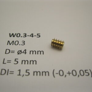 Schnecke Messing M0.3 D=ø4 L=5 DI=1.5 mm