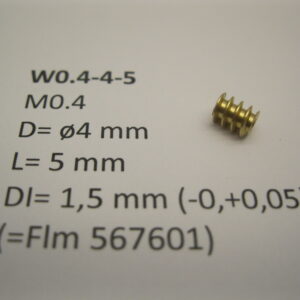 Schnecke Messing M0.4 D=ø4 L=5 DI=1.5 mm