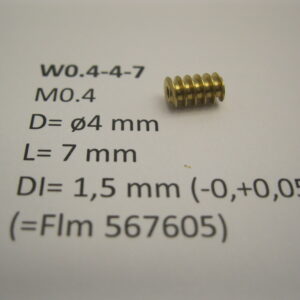 Schnecke Messing M0.4 D=ø4 L=7 DI=1.5 mm