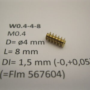 Schnecke Messing M0.4 D=ø4 L=8 DI=1.5 mm