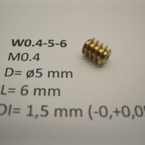 Schnecke Messing M0.4 D=ø5 L=6 DI=1.5 mm