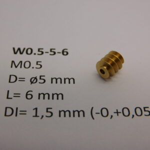 Schnecke Messing M0.5 D=ø5 L=6 DI=1.5 mm